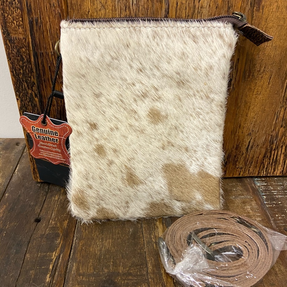 Tan Cowhide Crossbody Purse